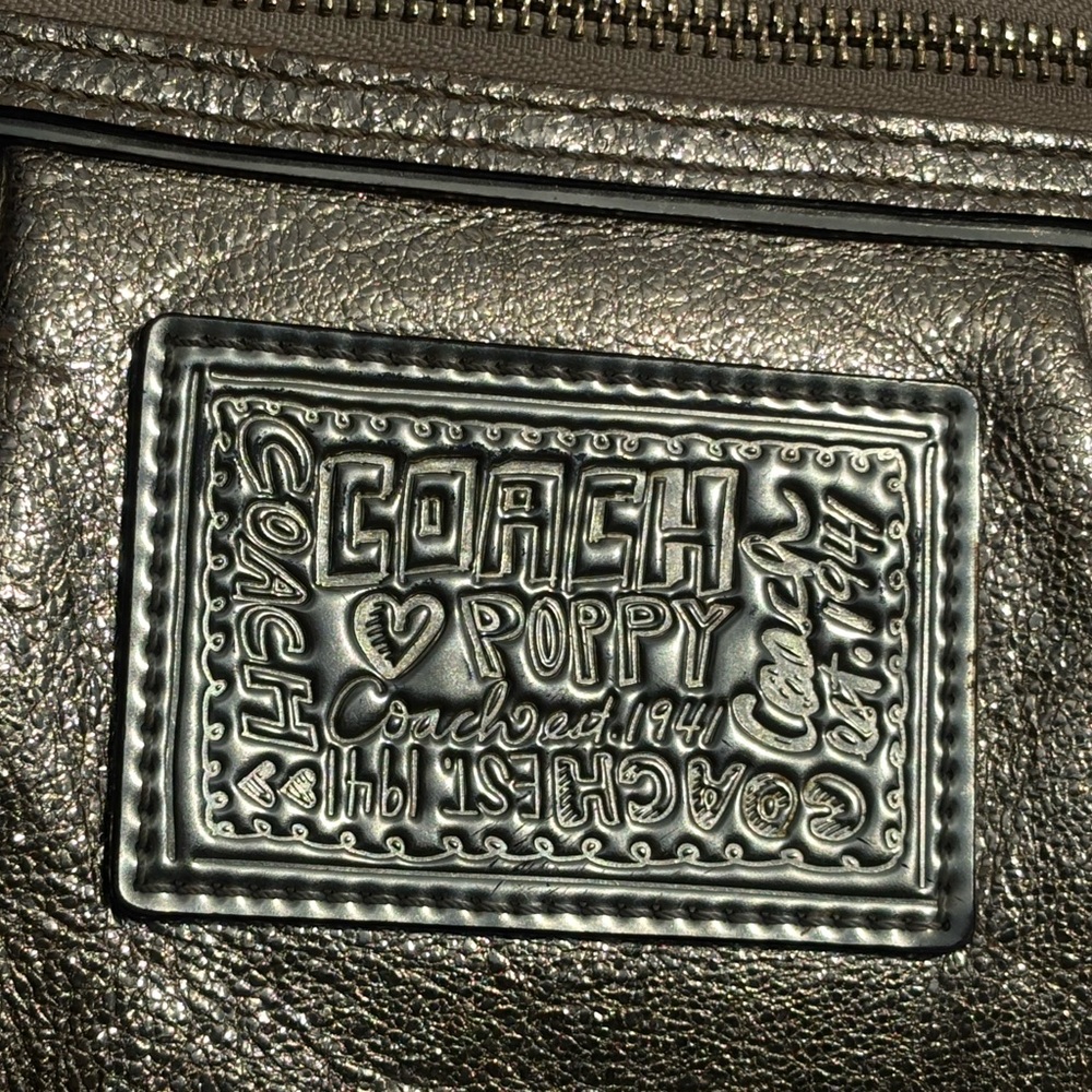 COACH Poppy Metallic Gold Shoulder Bag - Picture 5 of 17